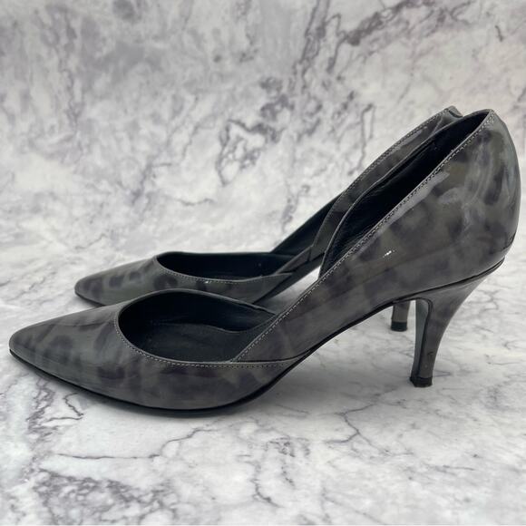 J. Crew, Made in Italy, Black/Grey Leopard Heels. Size 7. 3” Heel - Picture 6 of 8